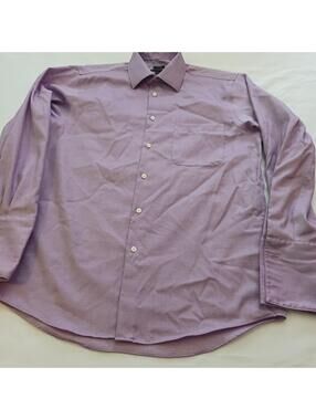 Pronto Uomo Purple Button Up Long Sleeve Casual Dress Shirt - Men's Size 16